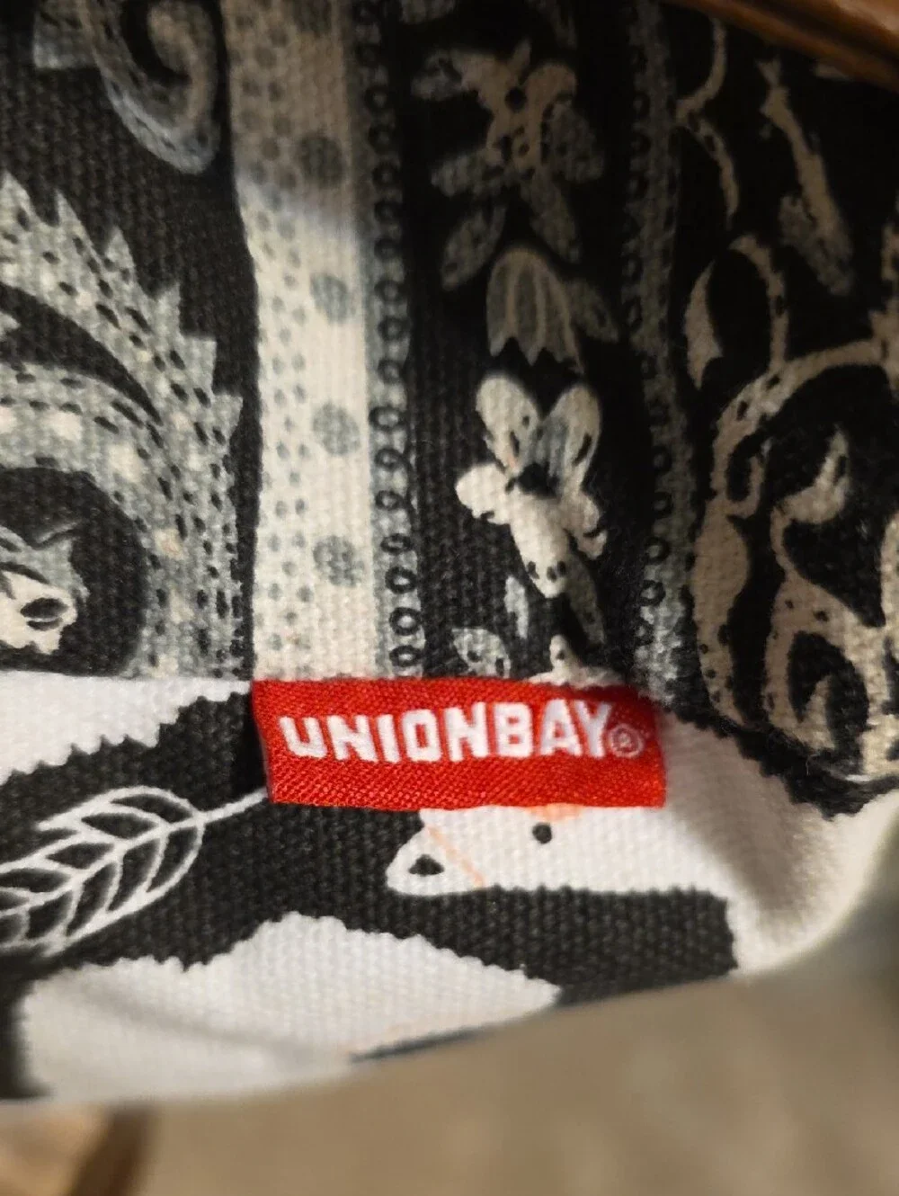 UNIONBAY Black & White Llama Pattern Backpack
